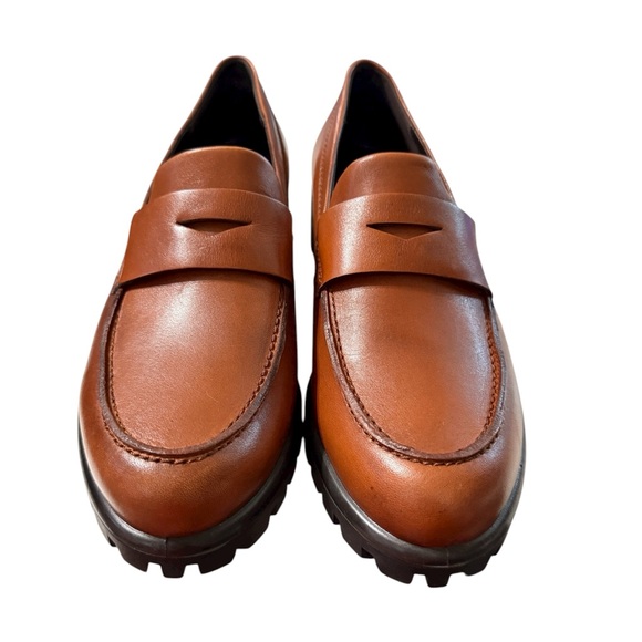 ECCO Women’s Brown Leather Loafers – Size 8 -  8.5 - Picture 1 of 6